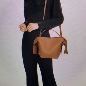 Acne Studio Mini Musubi Leather Shoulder Bag- Camel Brown